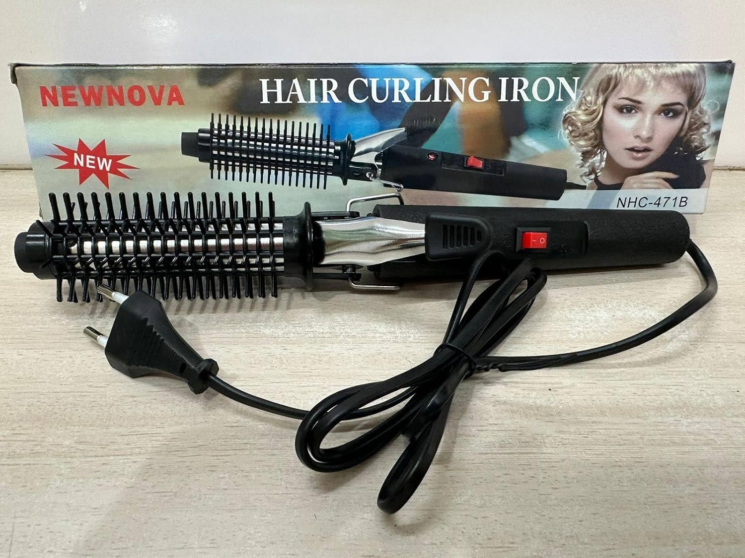 2-in-1 Electric Hair Curling Iron & Roller with Brush Attachment