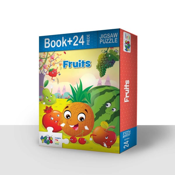 Advit Toys Fruits Jigsaw Puzzle - 24 Piece + 16 Pages Educational Book