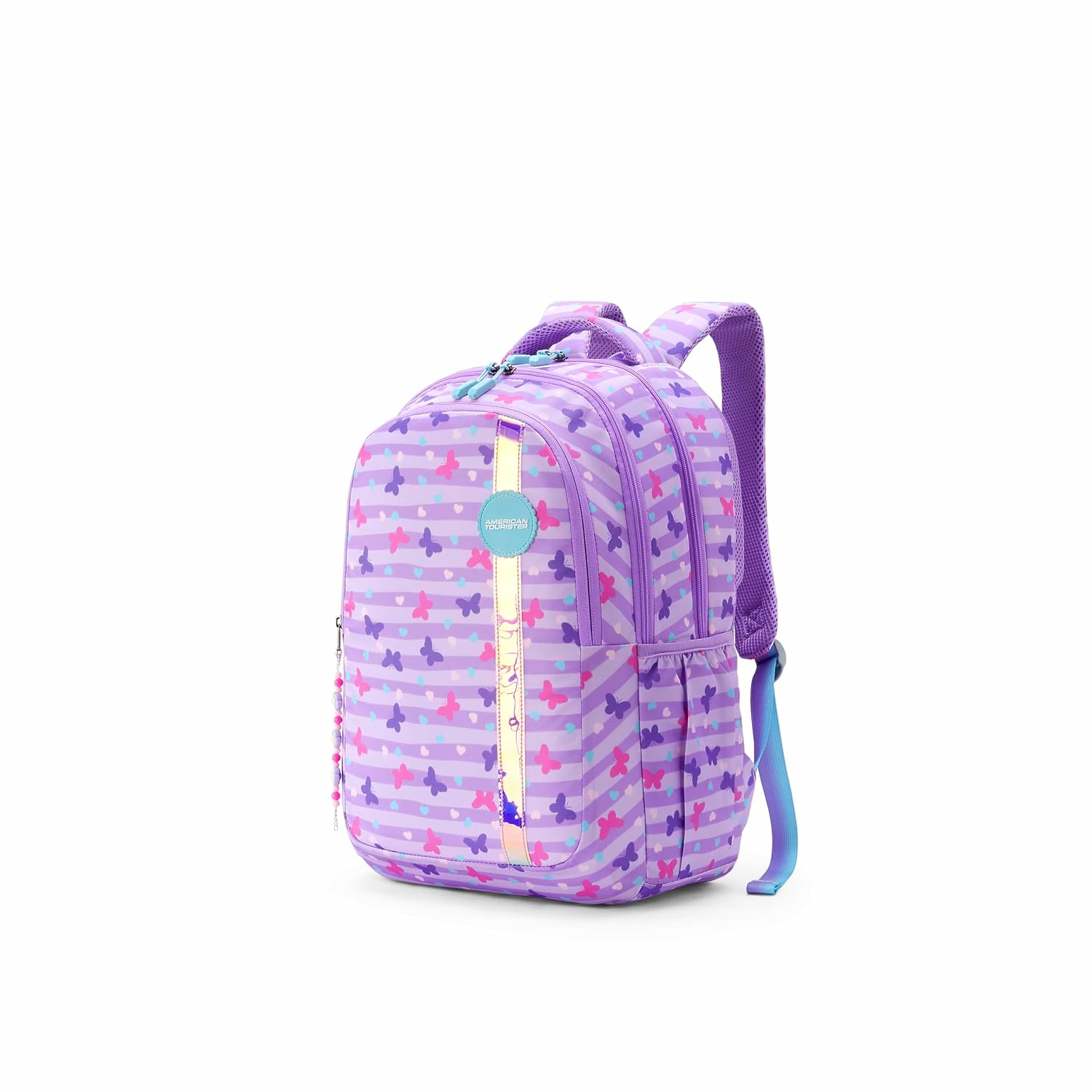 Sway | 32 Ltrs | 3 Compartments | Bottle Pocket | Ergonomic Padded Back Panel & Shoulder Straps | School Backpack for Boys & Girls | Butterfly Lavender