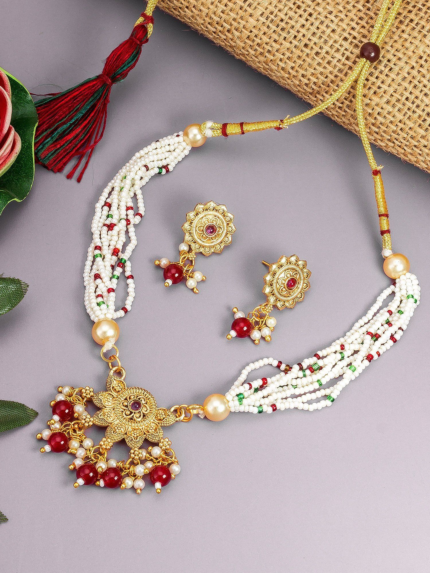 Morison Timeless Gold Necklace and Earrings Set Elegance Redefined