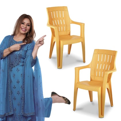 MAHARAJA Omega for Home, Office | Comfortable | Arm Rest | Bearing Capacity up to 200Kg Plastic Outdoor Chair | Chairs for Home | Plastic Chairs MAHARAJA Omega for Home, Office | Comfortable | Arm Rest | Bearing Capacity up to 200Kg Plastic Outdoor Chair | Chairs for Home | Plastic Chairs