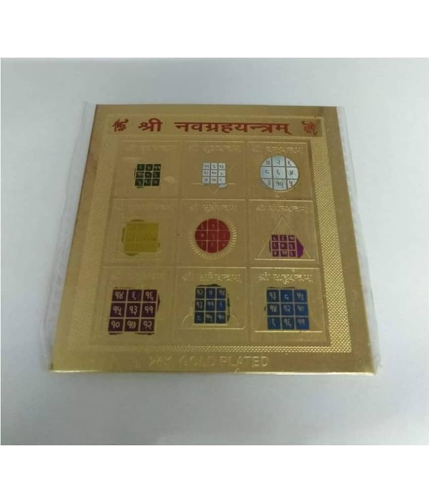 KESAR ZEMS ENERGIESED Gold Plated SREE NAV GRAH Yantra