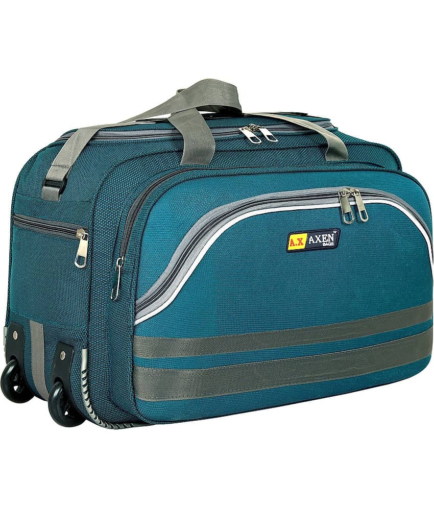AXEN BAGS 65 Ltrs GREEN Polyester Duffle Trolley