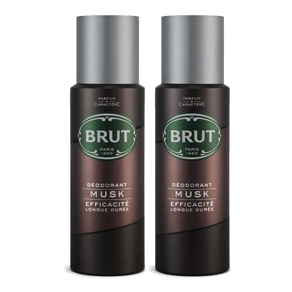 Brut Musk Deodorant Body Spray for Men, Masculine Long-Lasting Deo with Musky, Woody Fragrance, Imported, Deo Combo Pack of 2 (200ml Each) Brut Musk Deodorant Body Spray for Men, Masculine Long-Lasting Deo with Musky, Woody Fragrance, Imported, Deo Combo