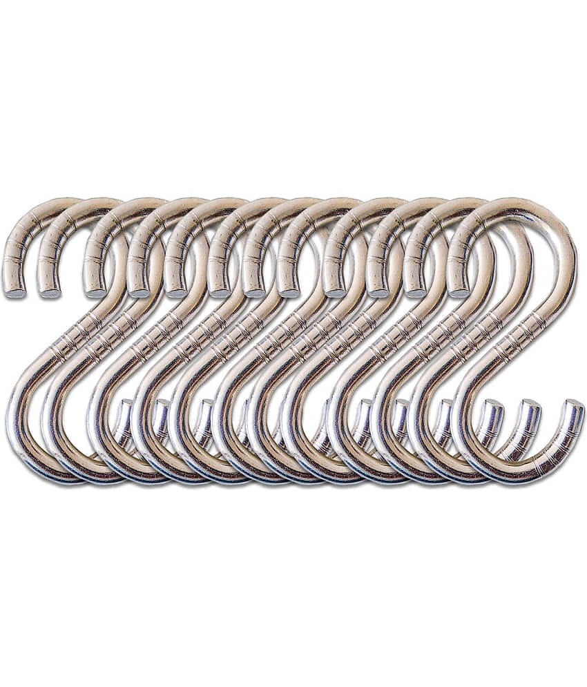Laxmi Garden Zula Swing S Hook (Pack of 12) Set of 12 Stainless Steel Hooks
