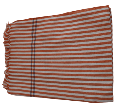 Striped Cotton Towel - Orange & White