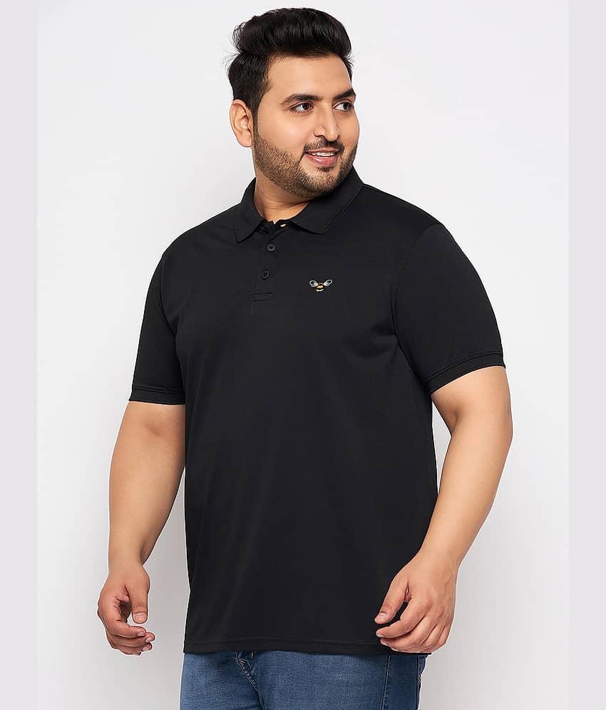 Auxamis Pack of 1 Cotton Blend Regular Fit Solid Half Sleeves Men's Polo T Shirt ( Navy )