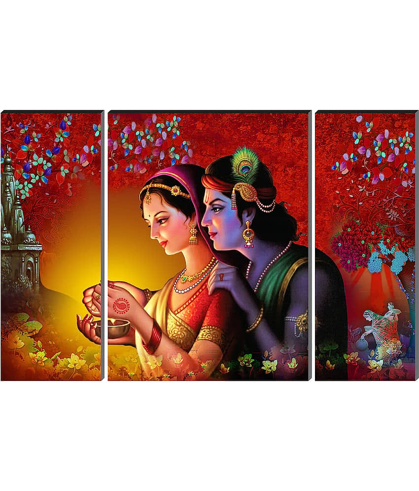 Saf Lord Radha Krishna ji Religious wall hanging MDF Painting