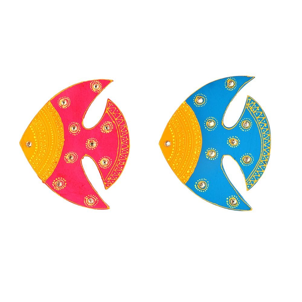 DECOREER Fish Wooden Fridge Magnet Set of 2