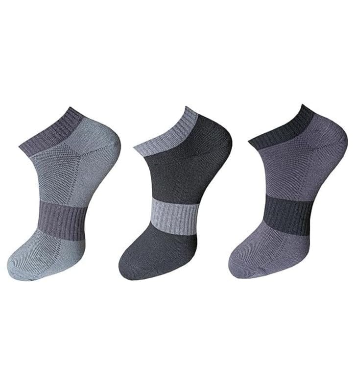 3_Pair Set Unisex Casual Cotton Solid Ankle Length Socks (Multicolor)-PID54127