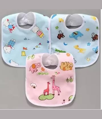 Qin Pin Multi-Colour Cotton Bibs - Set of 3