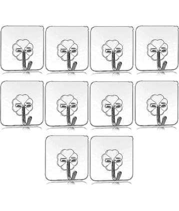 Self Adhesive PVC Flower Wall Hooks, Pack of 20
