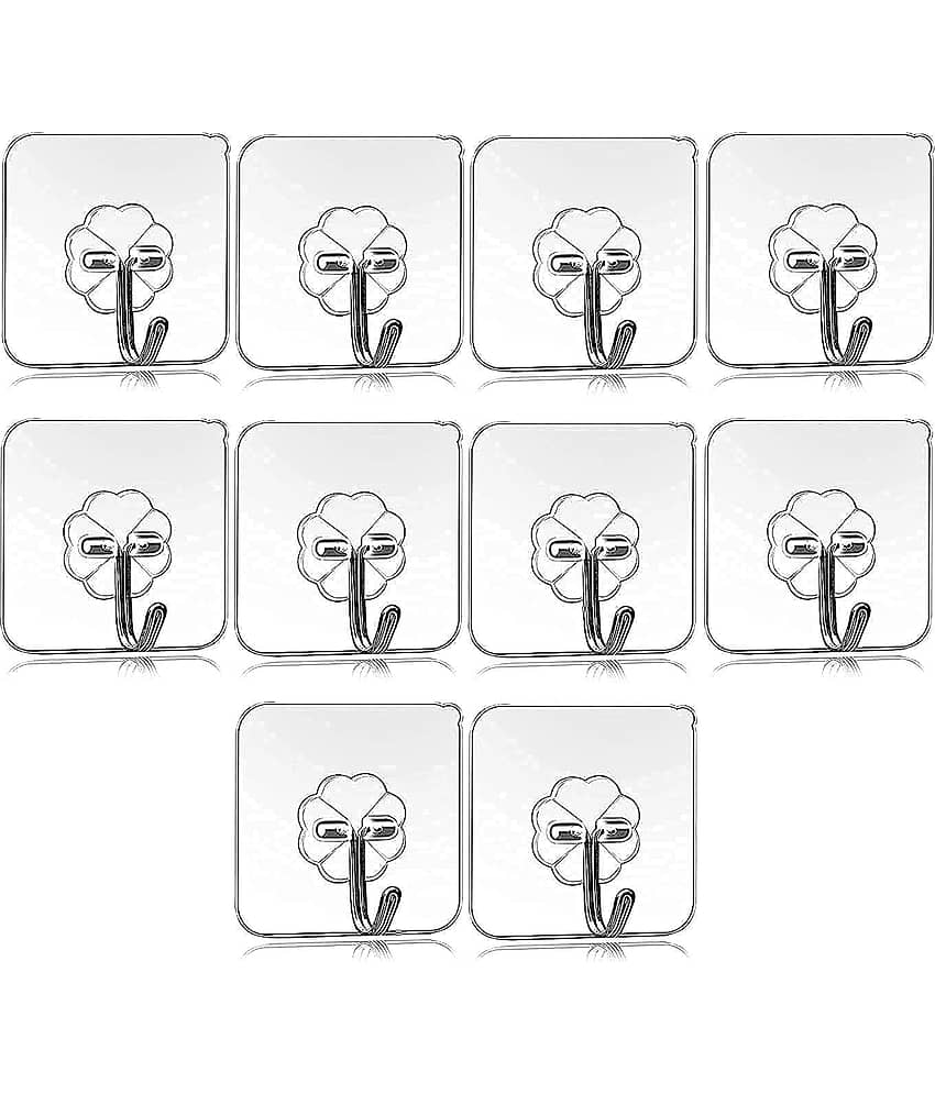 Self Adhesive PVC Flower Wall Hooks, Pack of 20