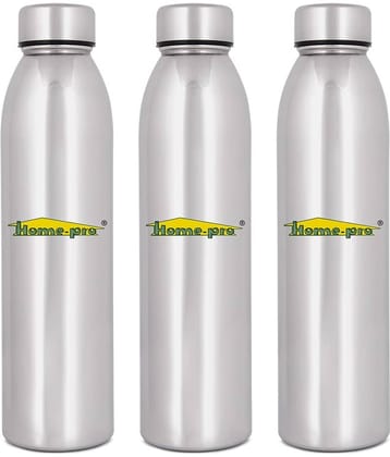 HomePro - Jointless Mirror Bottle Silver Water Bottle 1000 mL ( Set of 3 )