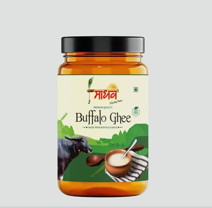 Madhav Buffalo Ghee (500ml) | Premium Quality Pure Ghee | Family Pack for Healthy Cooking