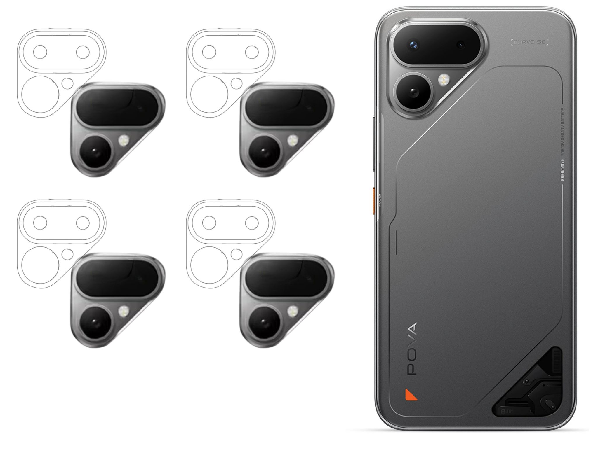 ISAAK Back Camera Lens Protector compatible for Tecno Curve 2 (Pack of 4)