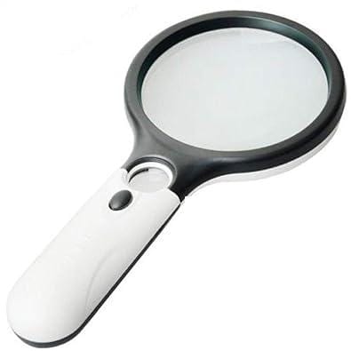 Handheld Magnifier with LED Light | 3X & 45X Magnification for Jewelry, Reading & Detailed Work