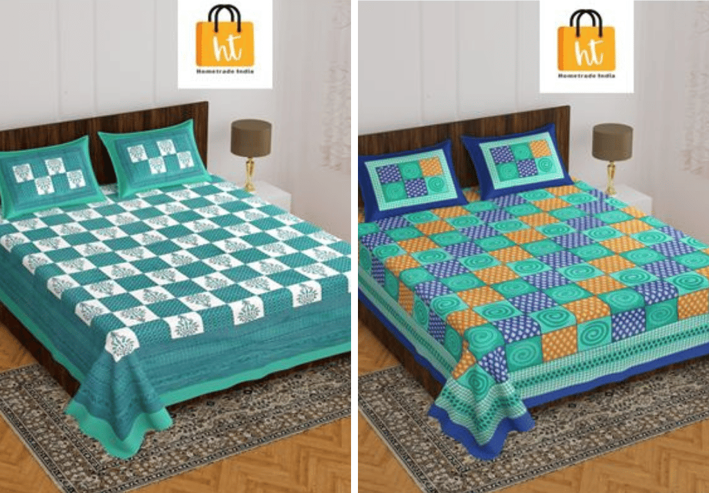 2201-Hometrade India- Standard Double Size (90*100 in )-Combo Double Bedsheet
