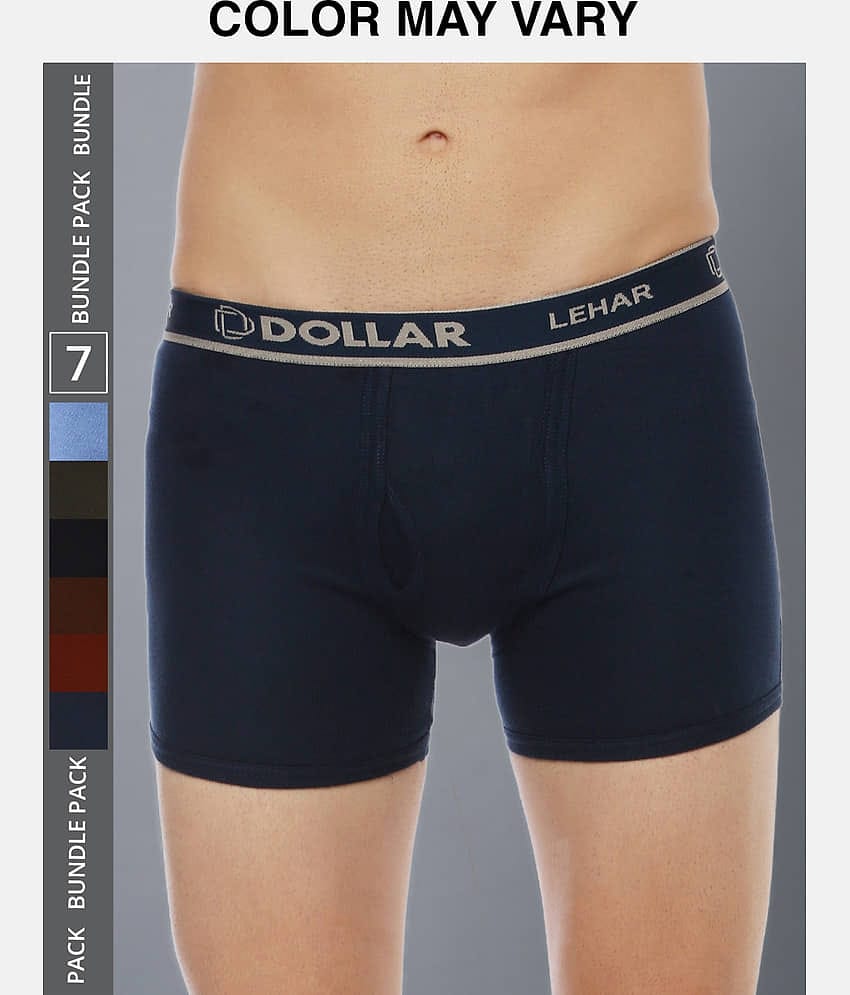 Dollar Lehar Mens Combed Cotton Trunk - Pack of 7 - (Colour May Vary)