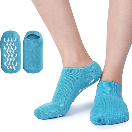 EZYFIT Moisturizing Silicone Gel Socks for Women and Men gel socks for dry cracked feet crack heel repair socks foot moisturizer socks Spa Gel Socks - 1 Pair
