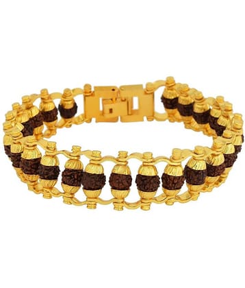PAYSTORE Gold Plated Beaded Rudraksha Bracelet for Men