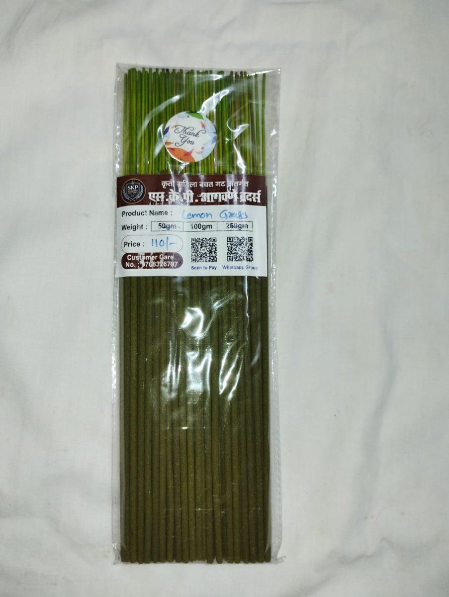 SKP Agwane Brothers Lemon Grass Incense Sticks (50g) | Refreshing Aroma | Pooja & Meditation
