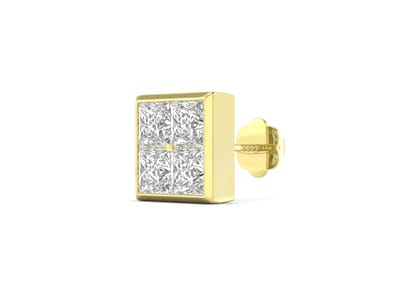 4 Square Matrix Ear Stud For Men (1 Pc Only)