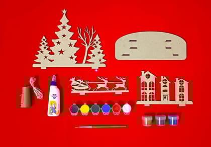 The Brown BOX-3D Christmas Craft Kit,Christmas Painting kit,DIY Art kit,Christmas Gift for Girls and Boys