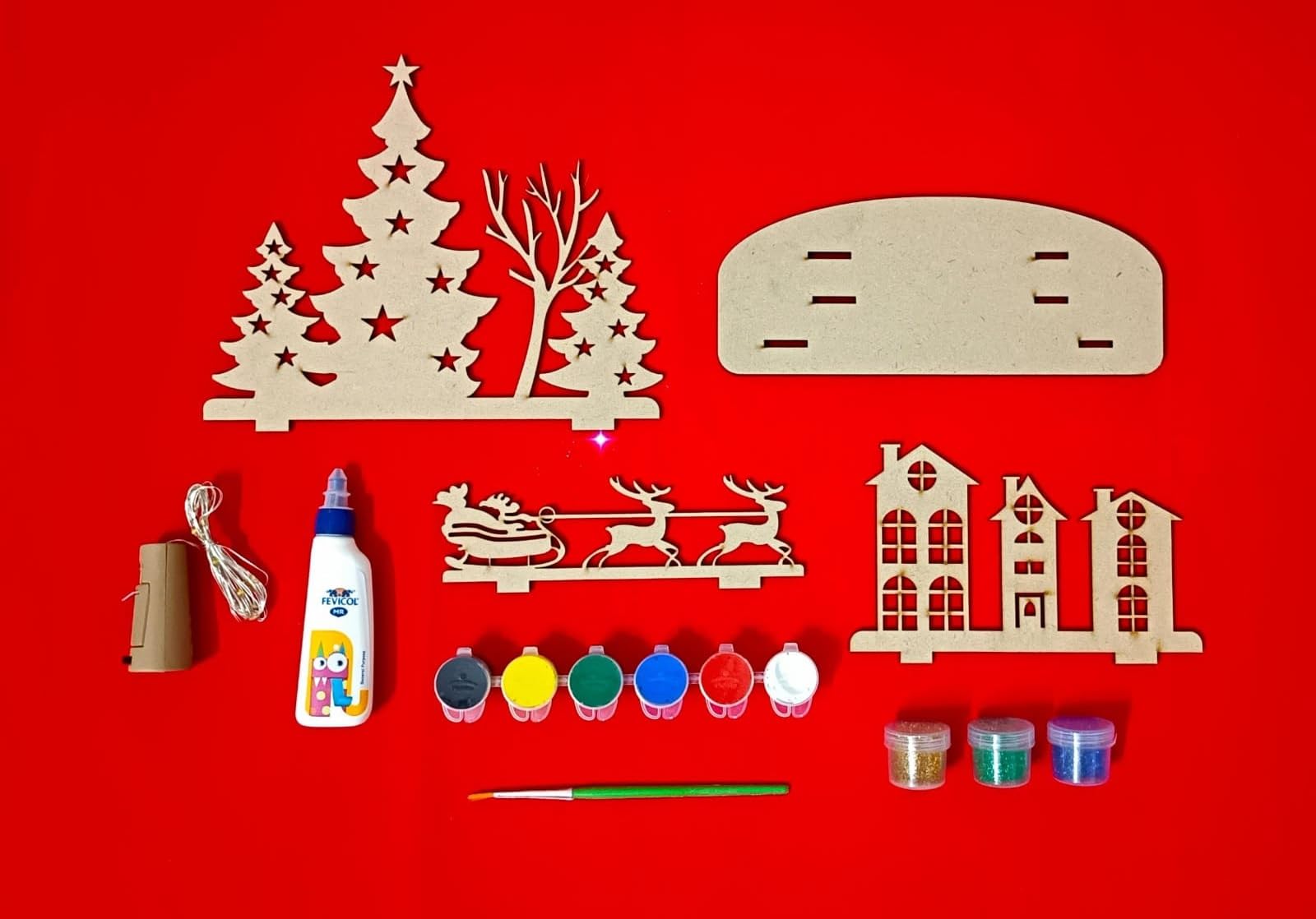 The Brown BOX-3D Christmas Craft Kit,Christmas Painting kit,DIY Art kit,Christmas Gift for Girls and Boys