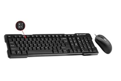 LAPCARE MAGMA 1000 DPI Sensor Keyboard, 10 Million Keystrokes, Full 104-Key Layout, Ergonomic ABS Design, Plug & Play USB