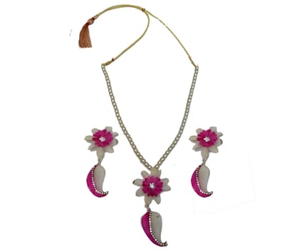 Mango Pattern Necklace Set | Pink