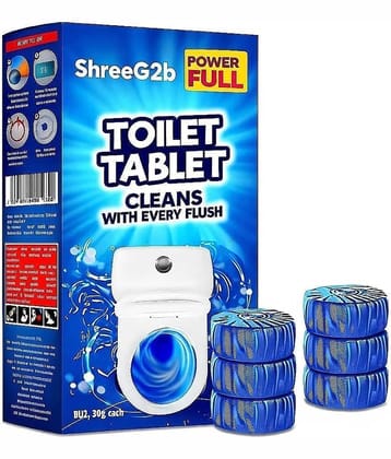 Overalza Automatic Flush Toilet Bowl Cleaner Tablets, Bathroom Toilet Tank Cleaner, Powerful Cleaning Ball Toilet Blue Deep Clean Bubbles Pack of 10 Tablets