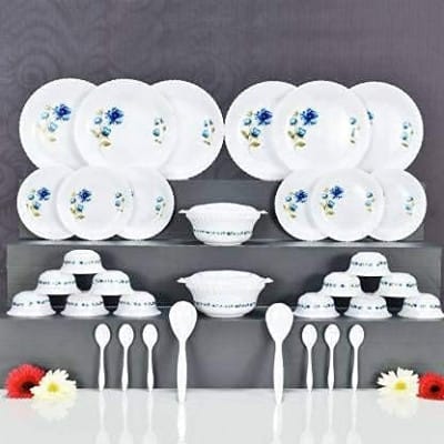 Wholesale Item - 36 PCS EXCLUSIVE PLASTIC PRINTED ROUND DINNER SET - MOQ 5 Pieces