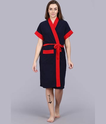 Poorak Blue Free Size Bathrobe ( Pack of 1 )