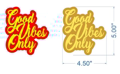 Brand Zero MDF Double Layered Quotes Fridge Magnet Design - Good Vibes Only