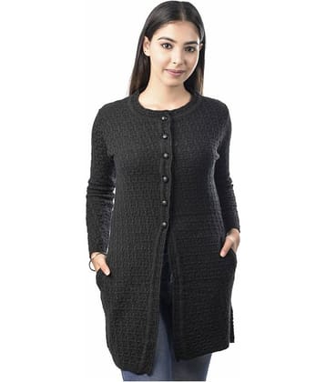 Ogarti Acrylic Round Neck Women's Cardigans Dress - Navy ( Single )
