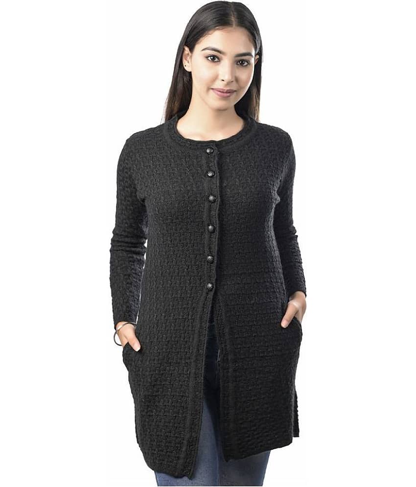 Ogarti Acrylic Round Neck Women's Cardigans Dress - Navy ( Single )