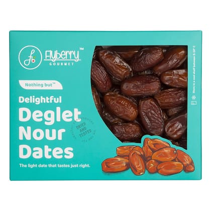 Flyberry Gourmet Deglet Nour Dates (Khajoor/Khajur) 1kg  |  100% Natural |  Rich in Calcium, Iron and Potassium | Instant Energy