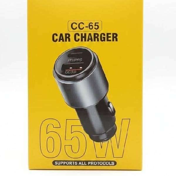 Premium 65W Dual Port Car Charger Black