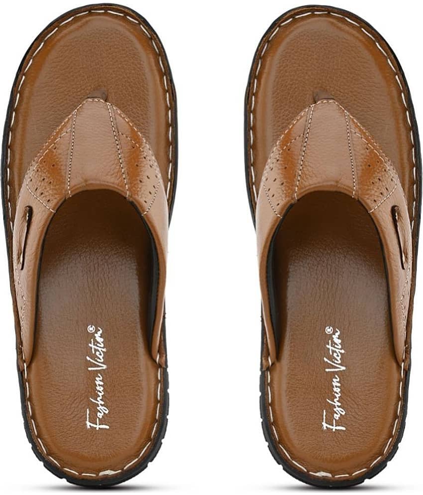 Fashion Victim - Brown Men's Leather Slipper