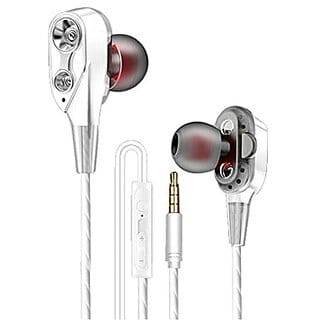 Unv 4Dbase Wired In Ear Earphone With Mic (White)
