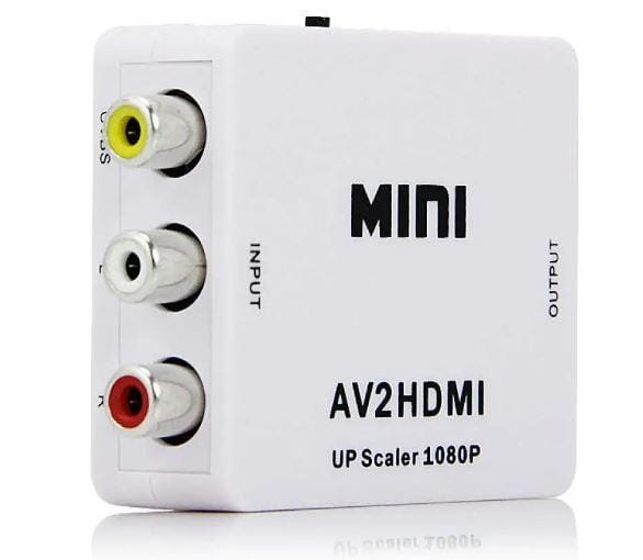 AV to HDMI Converter, 1080P Mini RCA Composite CVBS Video Audio Converter Adapter Support PAL/NTSC for TV/PC/Gaming Console, VHS/VCR/Blue-Ray DVD Players