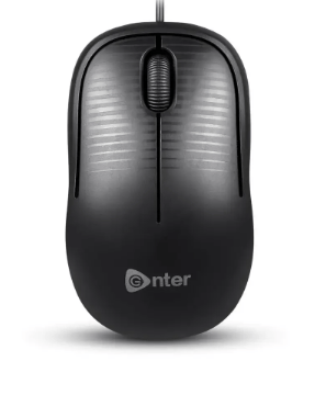 Enter Click Wired USB Mouse, 800 DPI Optical Sensor, 3-Button Design, Plug & Pla