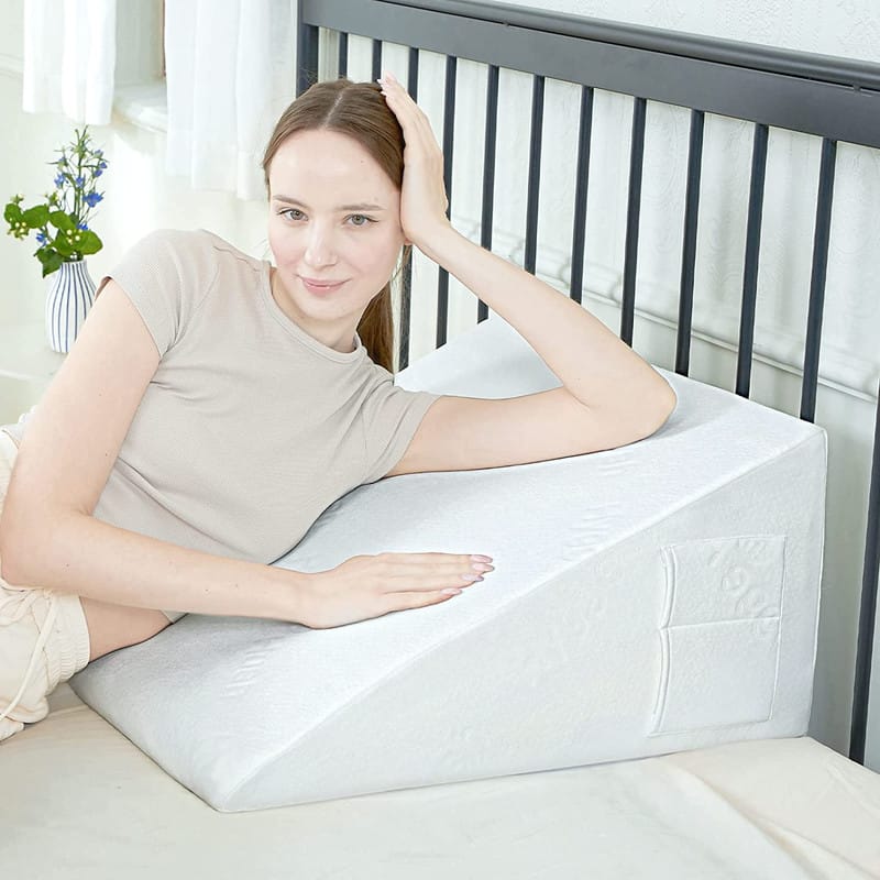 COIRFIT Wedge Back Support Cushion Pillow with Cool Gel Infused Memory Foam (1 Pillow)