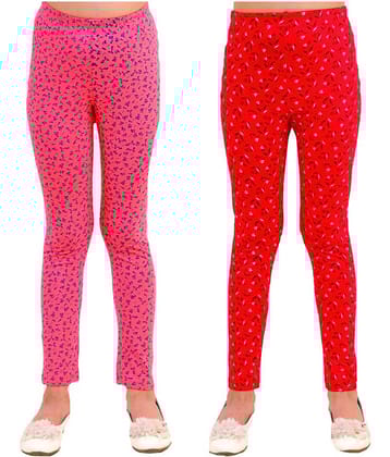 Kids Cave Pack of 1 Girls Cotton Blend Leggings ( Orange )