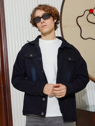 Dark-Wash Relaxed Denim Jacket Dark-Wash Relaxed Denim Jacket