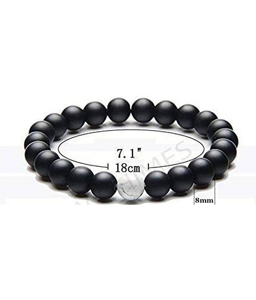Onyx Bracelet with Howlite 9 mm Natural Reiki Healing Stone Bracelet