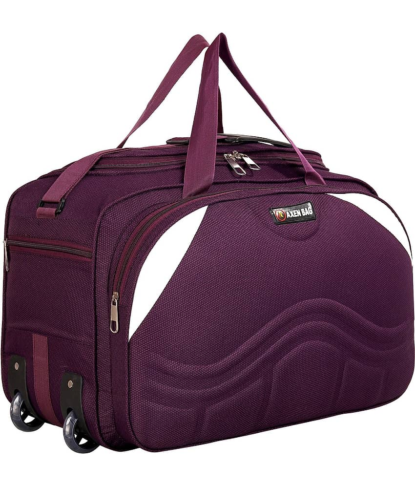 AXEN BAGS 50 Ltrs PURPLE Polyester Duffle Trolley