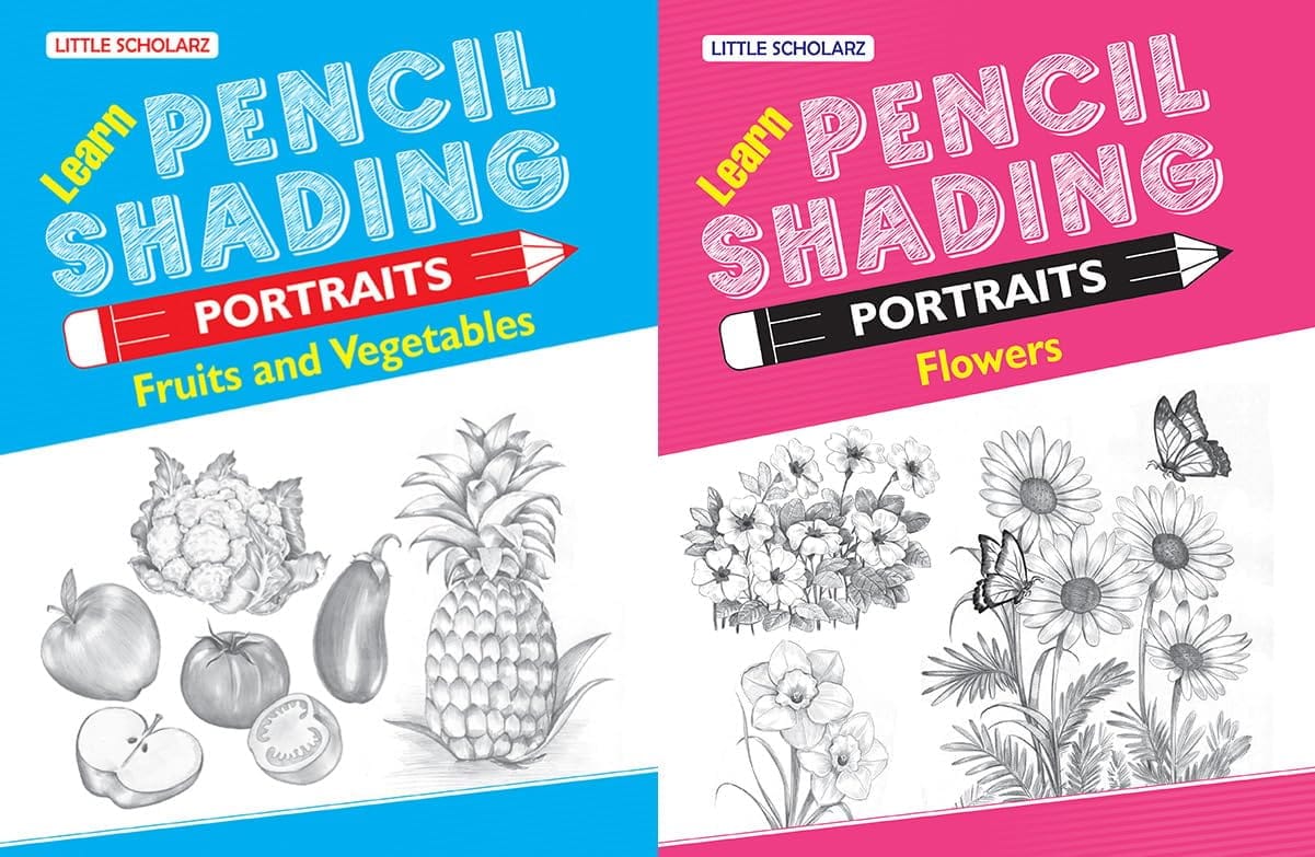 Learn Pencil Shading Portraits - FRUITS, VEGETABLES & FLOWERS [Paperback] [Sep 24, 2023] RPH Editorial Board