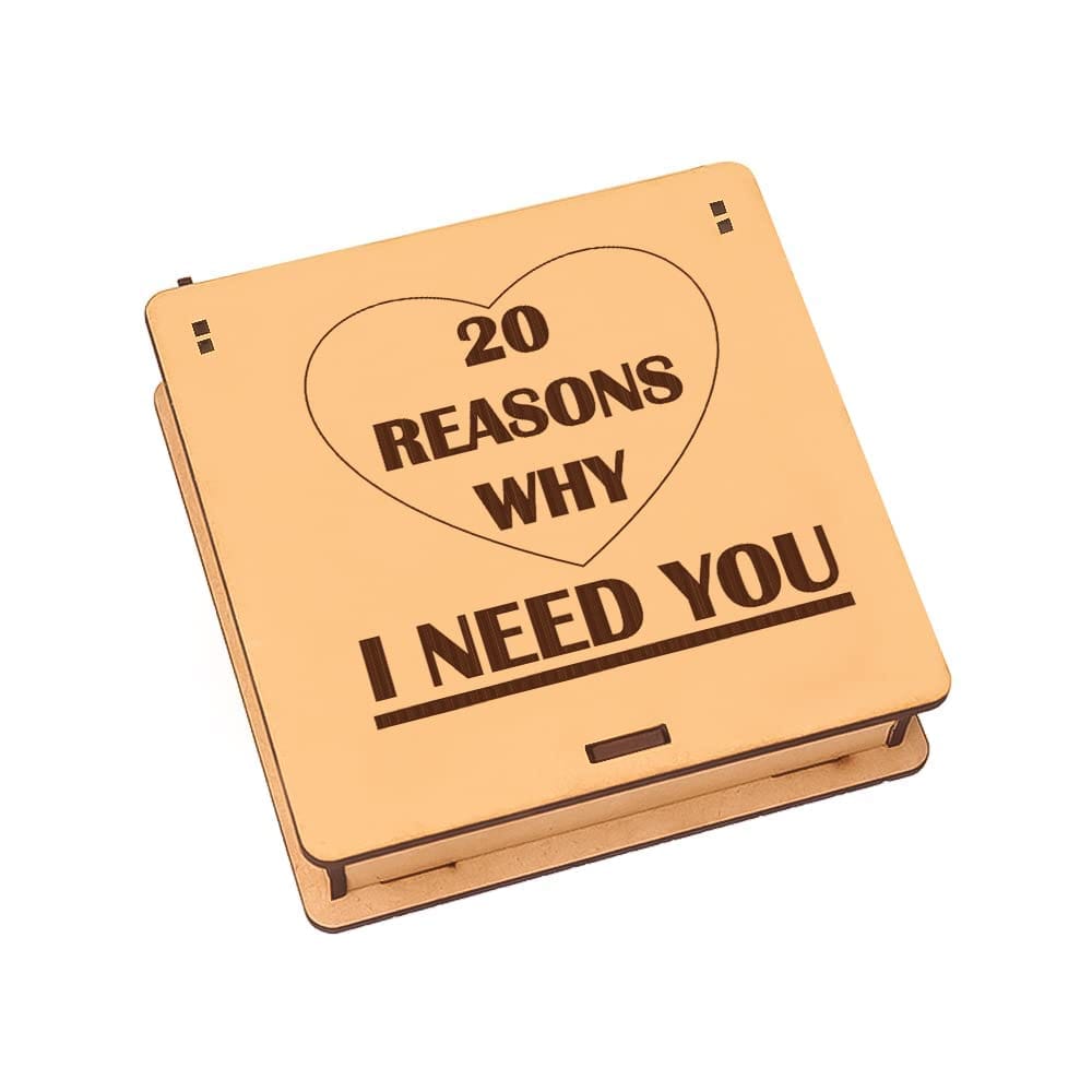 20 Reasons Why I Need You Wooden Message Box | Best Gift For Valentine Day | Gift For Loveable Person | Anniversary Gift For Wife | Birthday Gift For Husband,1 Count